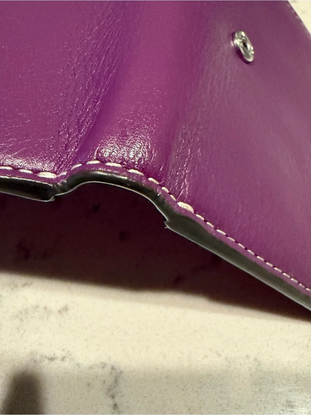 Purple Leather Turnlock Wallet